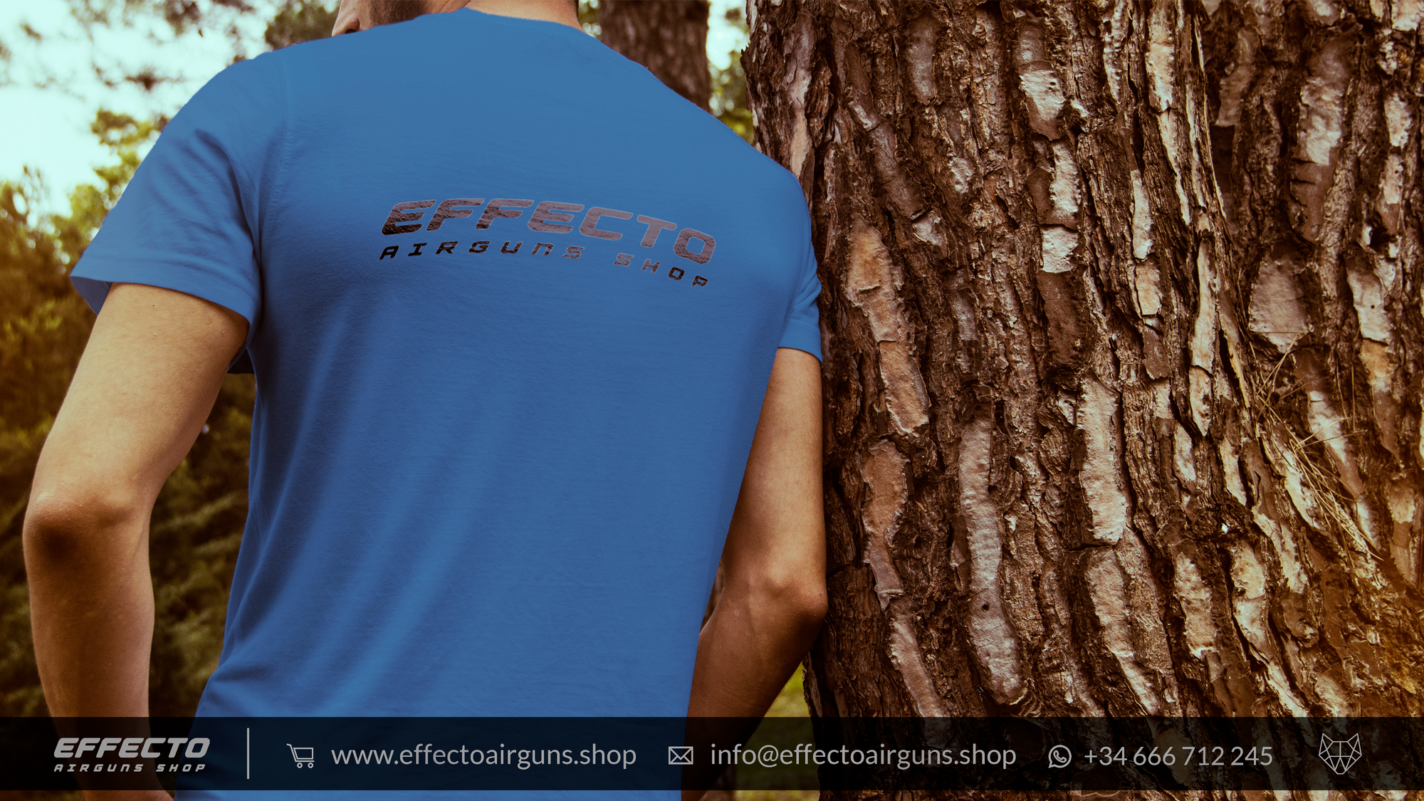 Effecto blue t-shirt with logo in front