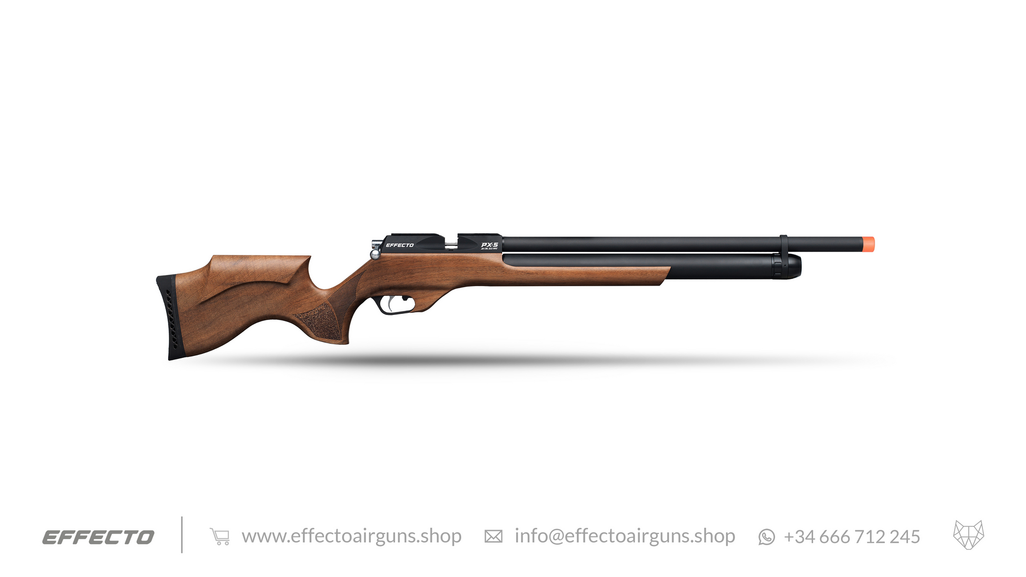 Wooden Airgun PX-5 Standard in laminated orange side view